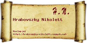 Hrabovszky Nikolett névjegykártya